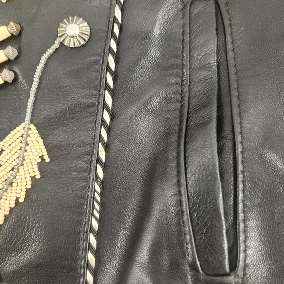 Tribe America Embelished Leather Vest SZ 8 RARE - Picture 13 of 16